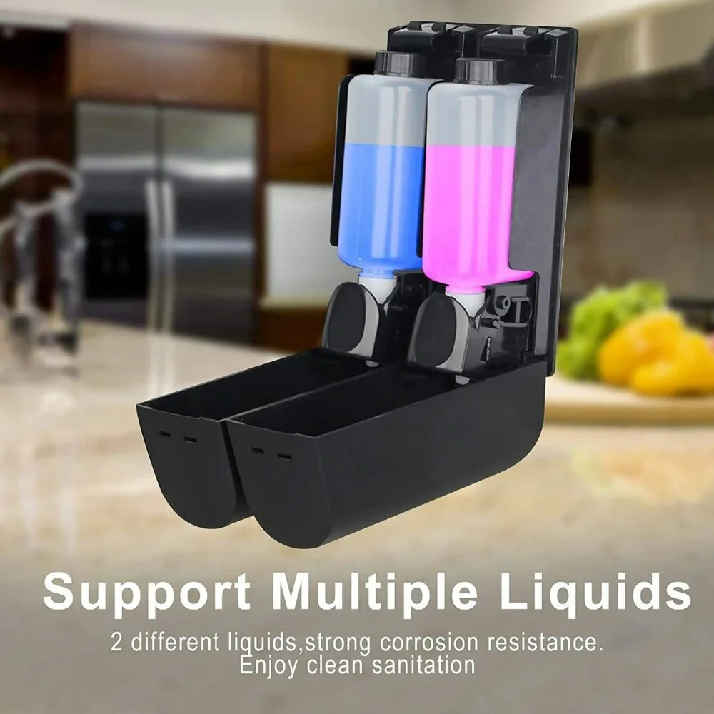 AUMIO Chamber Soap Dispenser, Gel Shampoo Conditioner Refillable‎ 2x350ml -OPEN